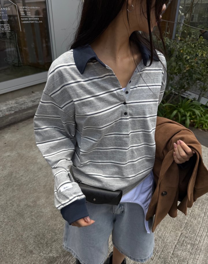 Better - Korean Women Fashion - #momslook - Poky Collar Tee - 5