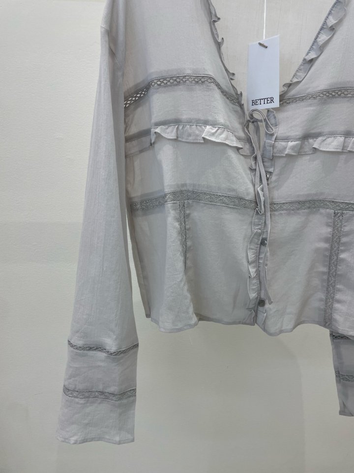 Better - Korean Women Fashion - #restrostyle - Lovely Ribbon Blouse - 5