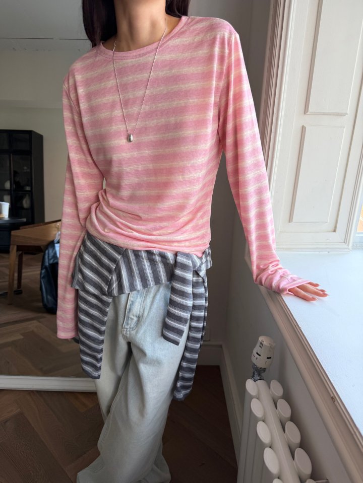 Better - Korean Women Fashion - #womensfashion - Shade Stripe Tee - 11