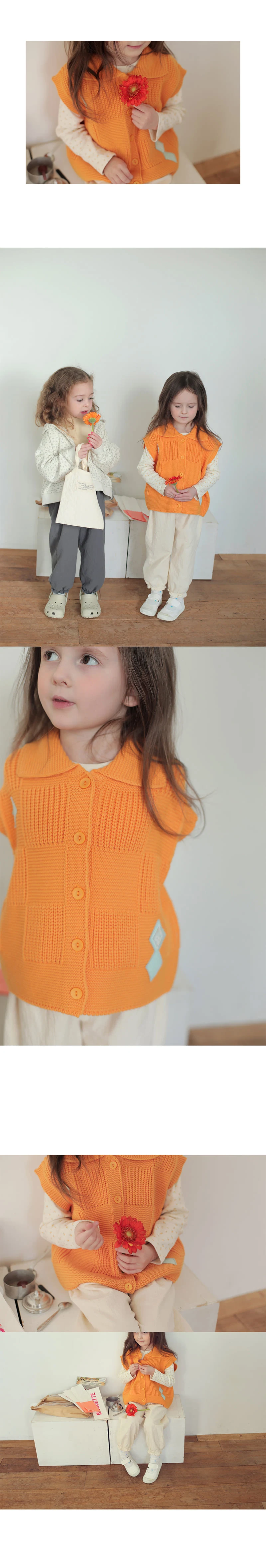 Bien A Bien - Korean Children Fashion - #childofig - Fren Knit Vest - 3