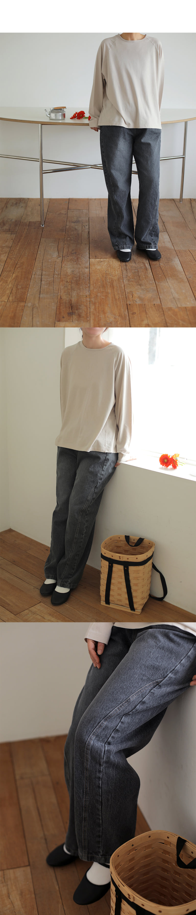 Bien A Bien - Korean Women Fashion - #womensfashion - Noir Denim Pants (Adult) - 4