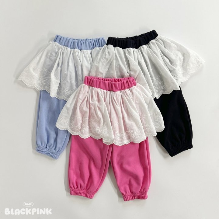 Black Pink - Korean Children Fashion - #Kfashion4kids - Princess Lace Jogger Pants