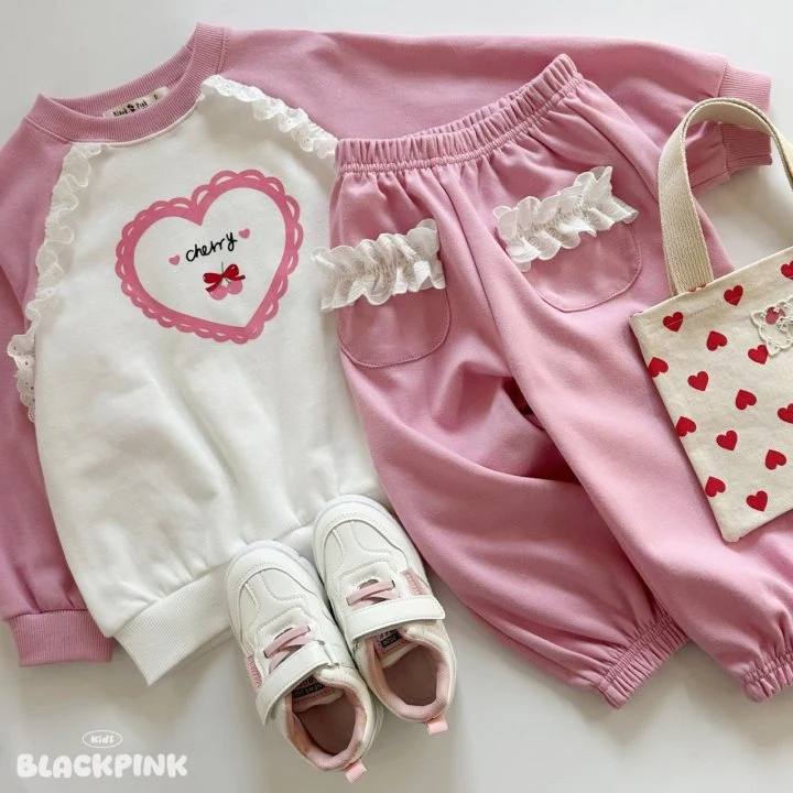 Black Pink - Korean Children Fashion - #Kfashion4kids - Pocket Lace Jogger Pants - 9
