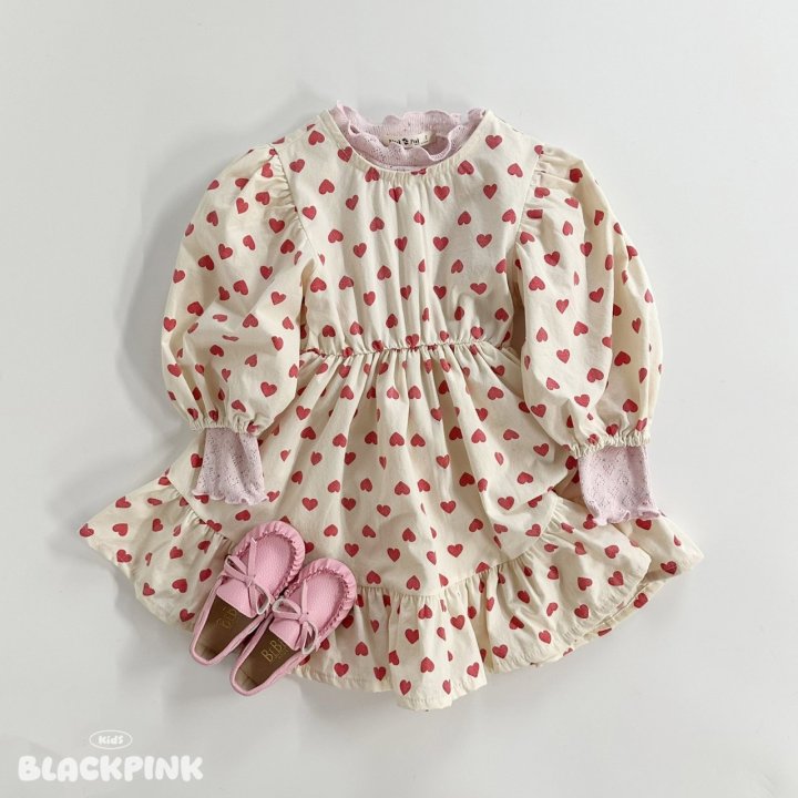 Black Pink - Korean Children Fashion - #Kfashion4kids - Heart One-piece - 6