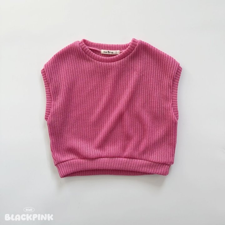 Black Pink - Korean Children Fashion - #Kfashion4kids - Cookie Knit Vest - 7