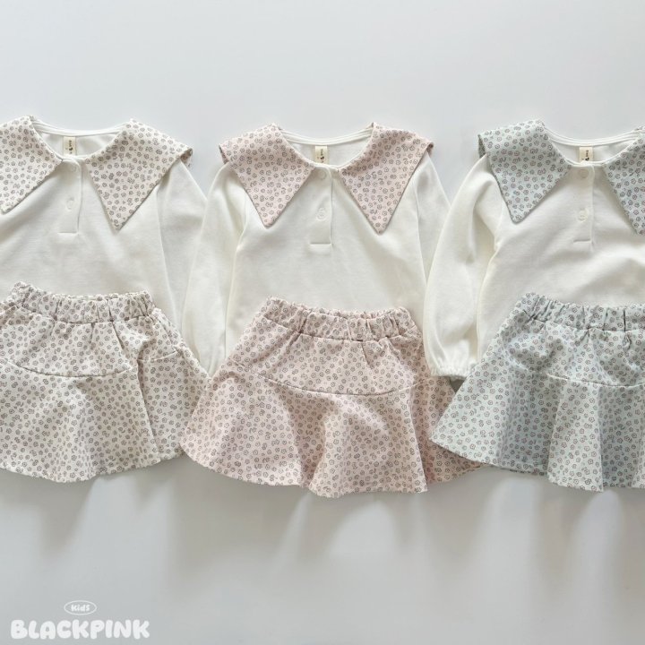 Black Pink - Korean Children Fashion - #Kfashion4kids - Mini Floral Twill Set-Up - 3