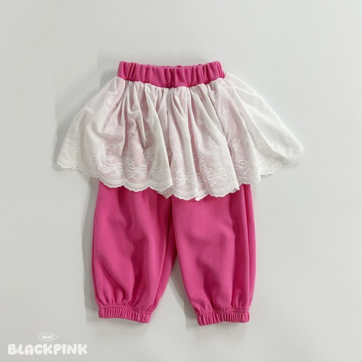 Black Pink - Korean Children Fashion - #childofig - Princess Lace Jogger Pants - 9