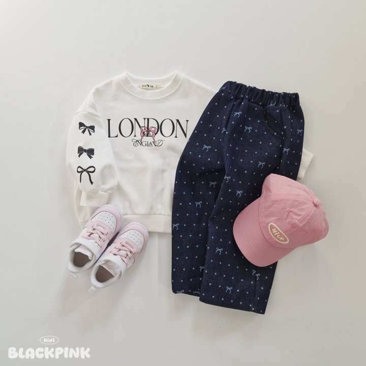 Black Pink - Korean Children Fashion - #childofig - London Ribbon Sweatshirt - 8