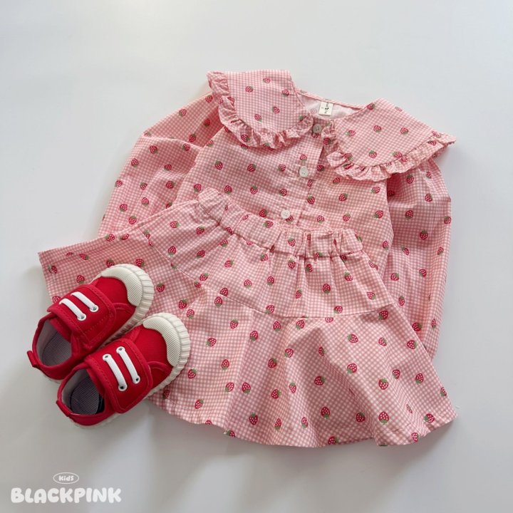 Black Pink - Korean Children Fashion - #childofig - Strawberry Jam Set-Up - 2