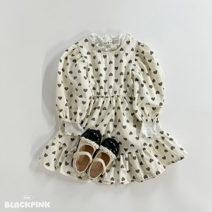 Black Pink - Korean Children Fashion - #childofig - Heart One-piece - 12