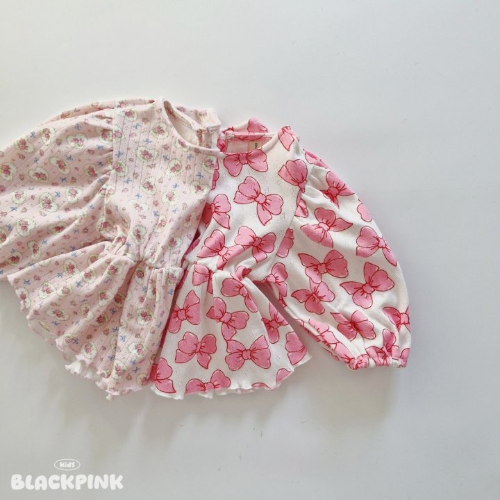 Black Pink - Korean Children Fashion - #childofig - Eyelet Puff Blouse