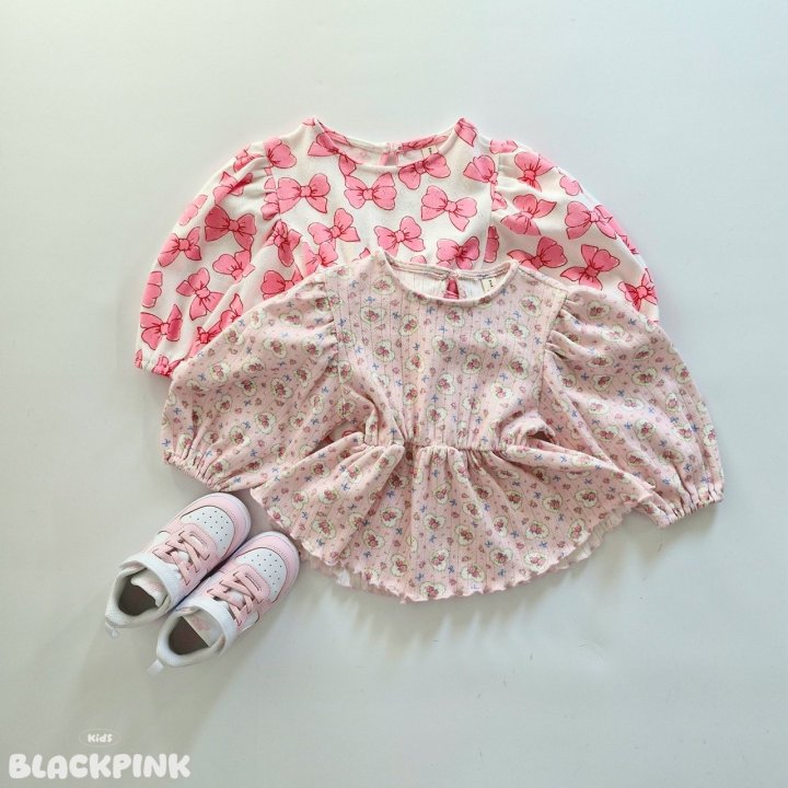 Black Pink - Korean Children Fashion - #childofig - Eyelet Puff Blouse - 2
