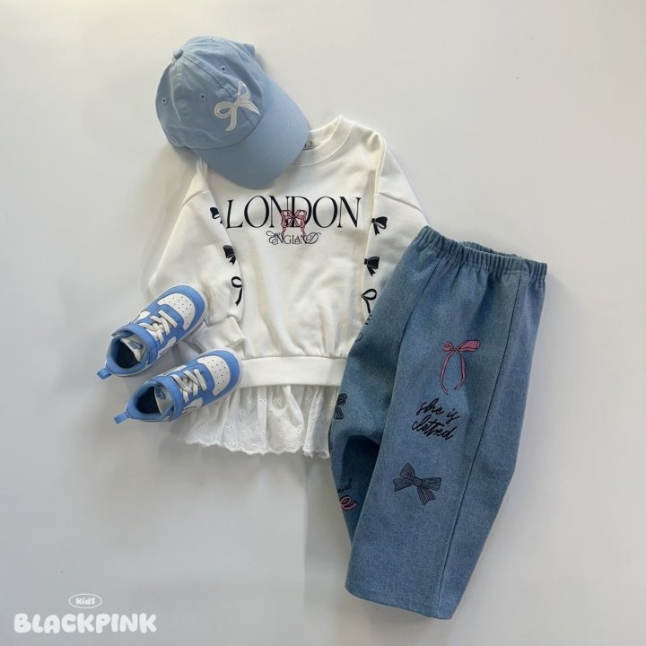 Black Pink - Korean Children Fashion - #childrensboutique - London Ribbon Sweatshirt - 9