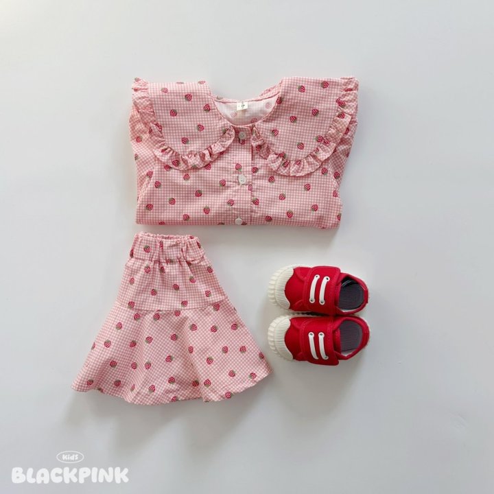 Black Pink - Korean Children Fashion - #childrensboutique - Strawberry Jam Set-Up - 3