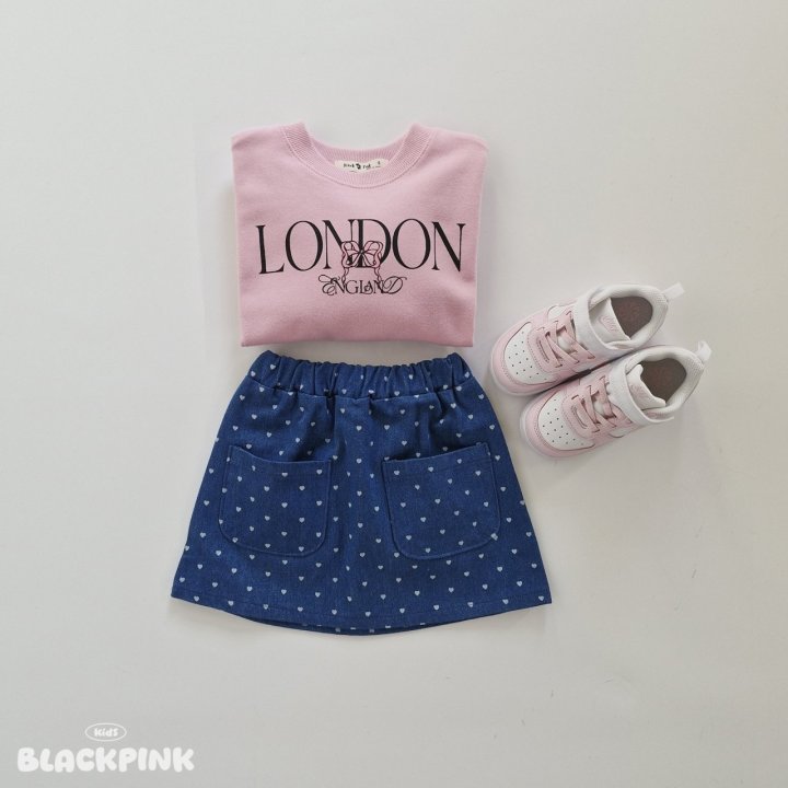 Black Pink - Korean Children Fashion - #childrensboutique - Heart Denim Skirt - 8