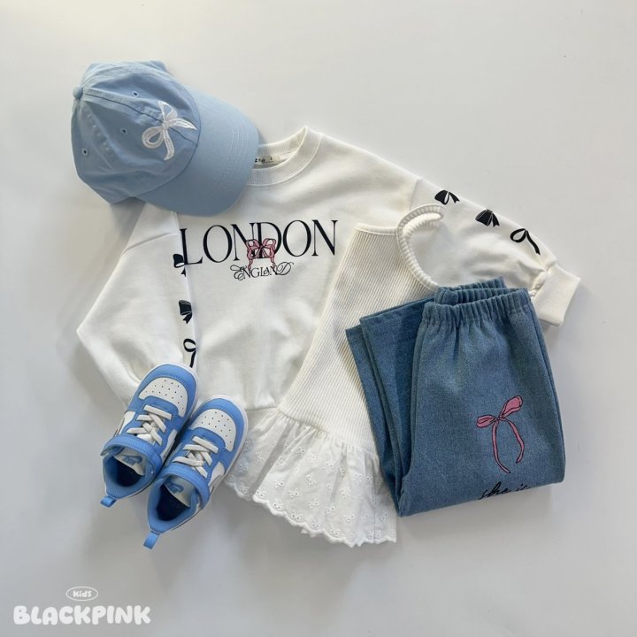 Black Pink - Korean Children Fashion - #designkidswear - London Ribbon Sweatshirt - 10