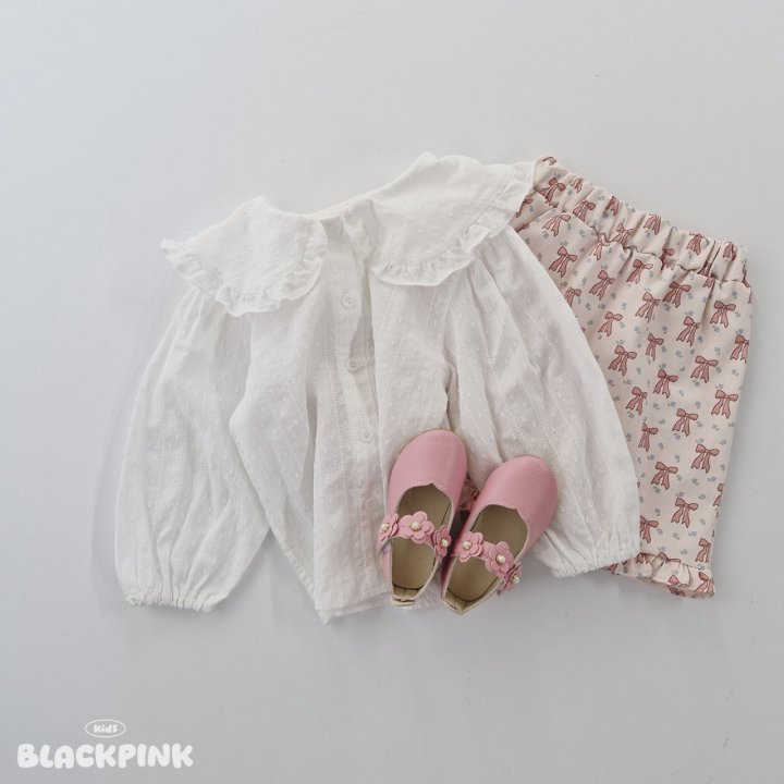 Black Pink - Korean Children Fashion - #designkidswear - Floral Ribbon Frill Skirt - 8