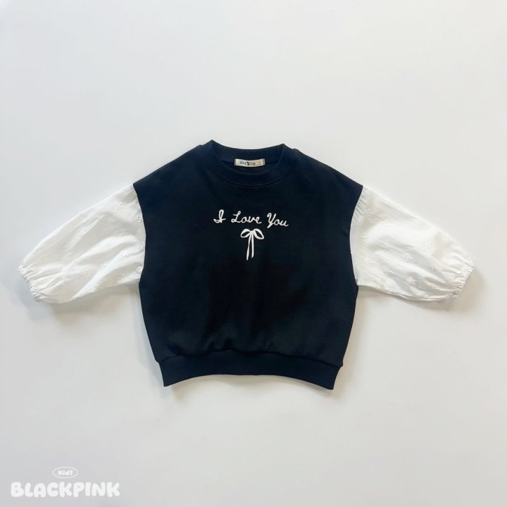 Black Pink - Korean Children Fashion - #designkidswear - Embroidered Ribbon Sweatshirt - 5