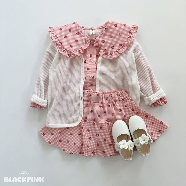 Black Pink - Korean Children Fashion - #childrensboutique - Strawberry Jam Set-Up - 4