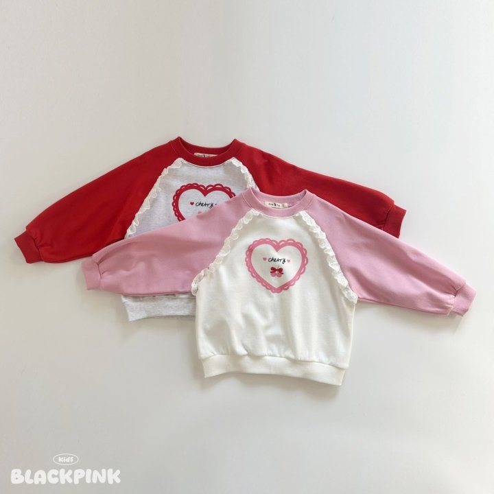 Black Pink - Korean Children Fashion - #designkidswear - Cherry Lace Sweatshirt - 2