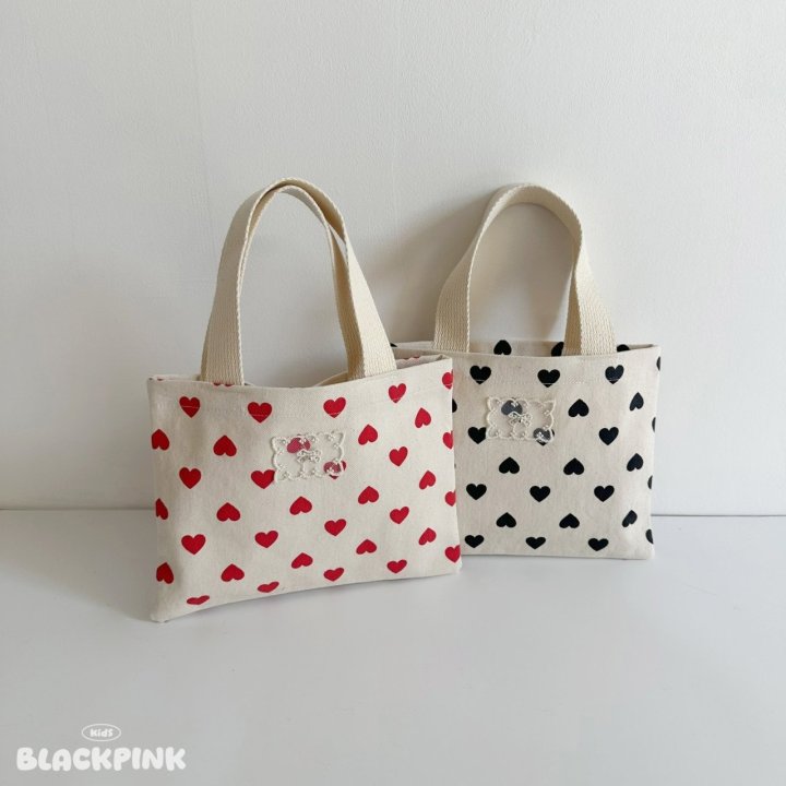 Black Pink - Korean Children Fashion - #designkidswear - Heart Mini Eco Bag