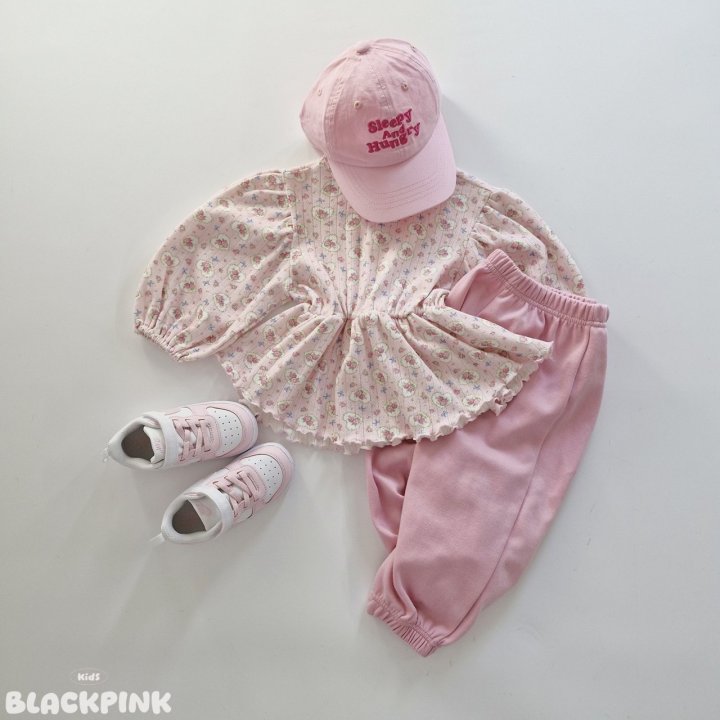 Black Pink - Korean Children Fashion - #childrensboutique - Eyelet Puff Blouse - 4