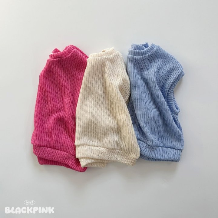 Black Pink - Korean Children Fashion - #designkidswear - Cookie Knit Vest