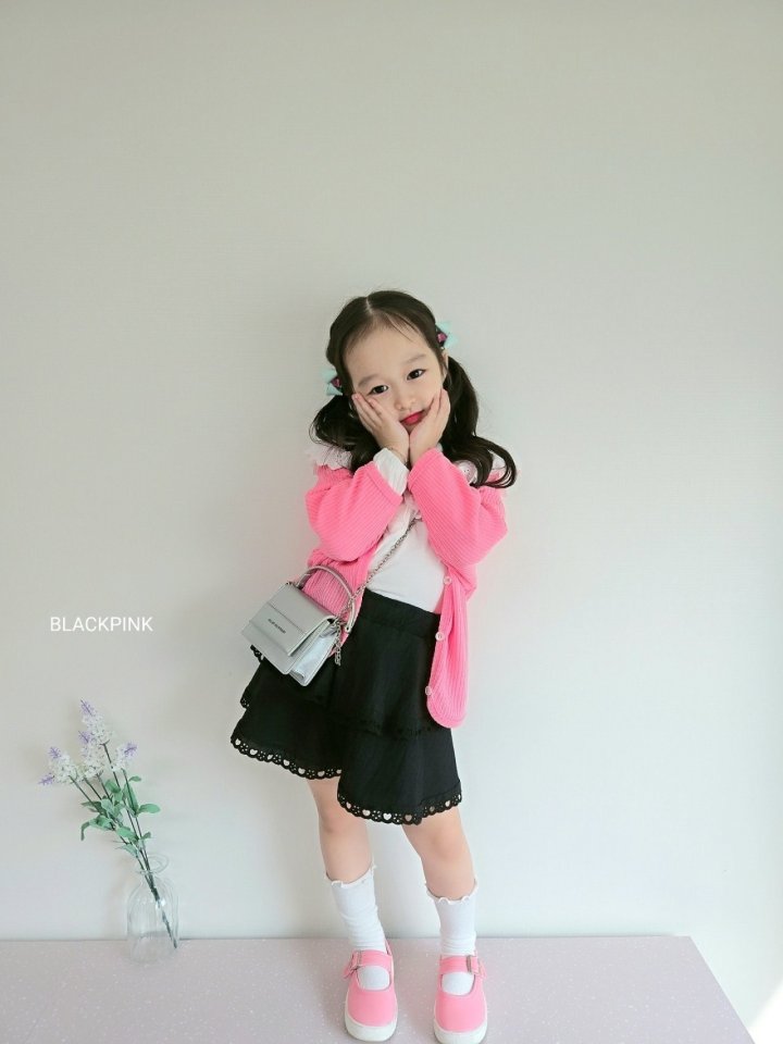 Black Pink - Korean Children Fashion - #designkidswear - Heart Lace Skirt - 6