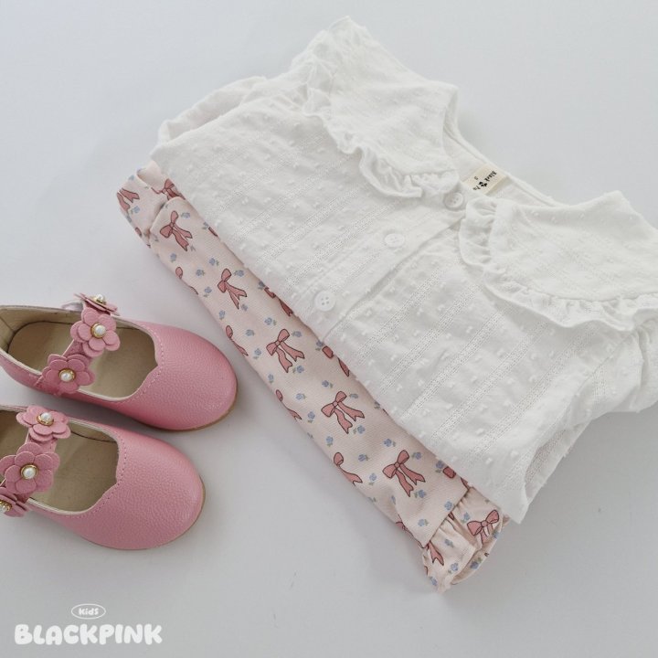 Black Pink - Korean Children Fashion - #discoveringself - Floral Ribbon Frill Skirt - 9