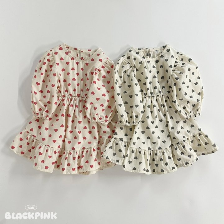 Black Pink - Korean Children Fashion - #discoveringself - Heart One-piece
