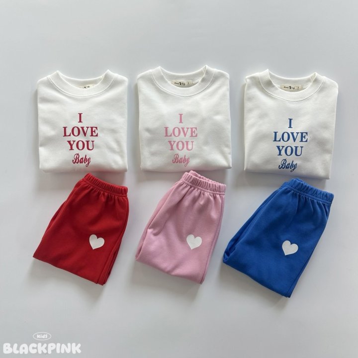 Black Pink - Korean Children Fashion - #discoveringself - I Love You Set-Up