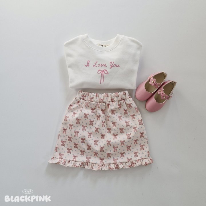 Black Pink - Korean Children Fashion - #fashionkids - Floral Ribbon Frill Skirt - 10