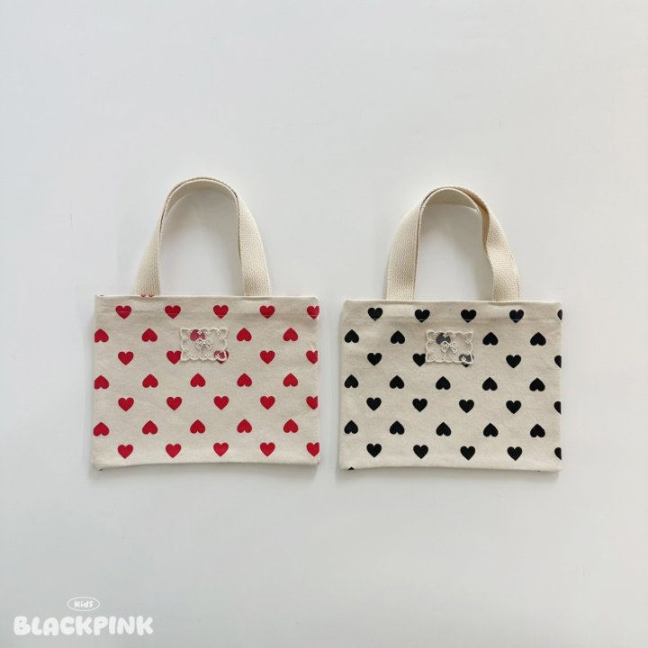 Black Pink - Korean Children Fashion - #fashionkids - Heart Mini Eco Bag - 3
