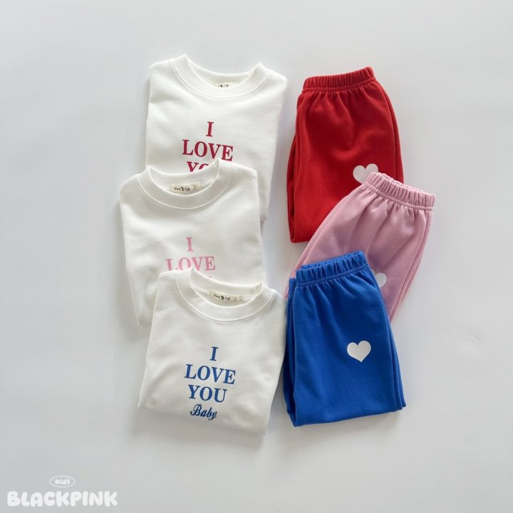 Black Pink - Korean Children Fashion - #fashionkids - I Love You Set-Up - 2