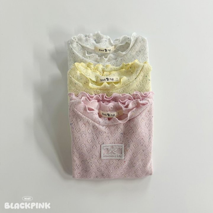 Black Pink - Korean Children Fashion - #fashionkids - Frill Lace Tee