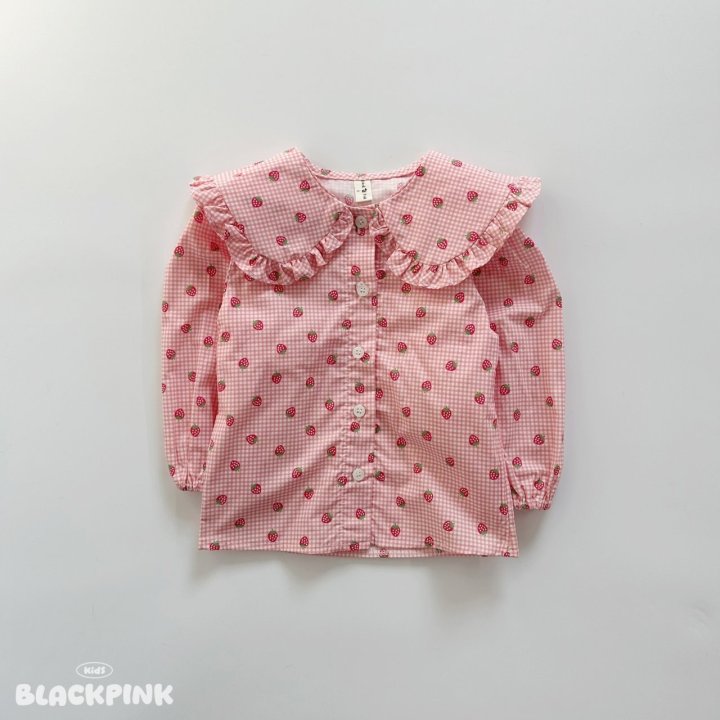 Black Pink - Korean Children Fashion - #kidsshorts - Strawberry Jam Set-Up - 7