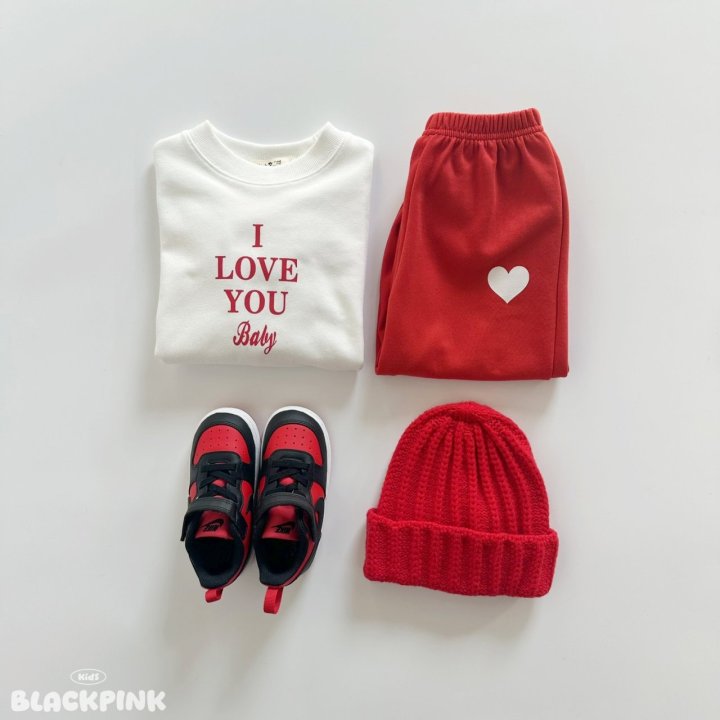 Black Pink - Korean Children Fashion - #kidsshorts - I Love You Set-Up - 3