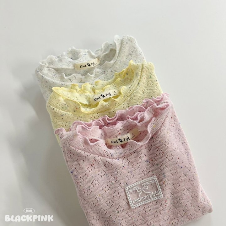 Black Pink - Korean Children Fashion - #kidsshorts - Frill Lace Tee - 2