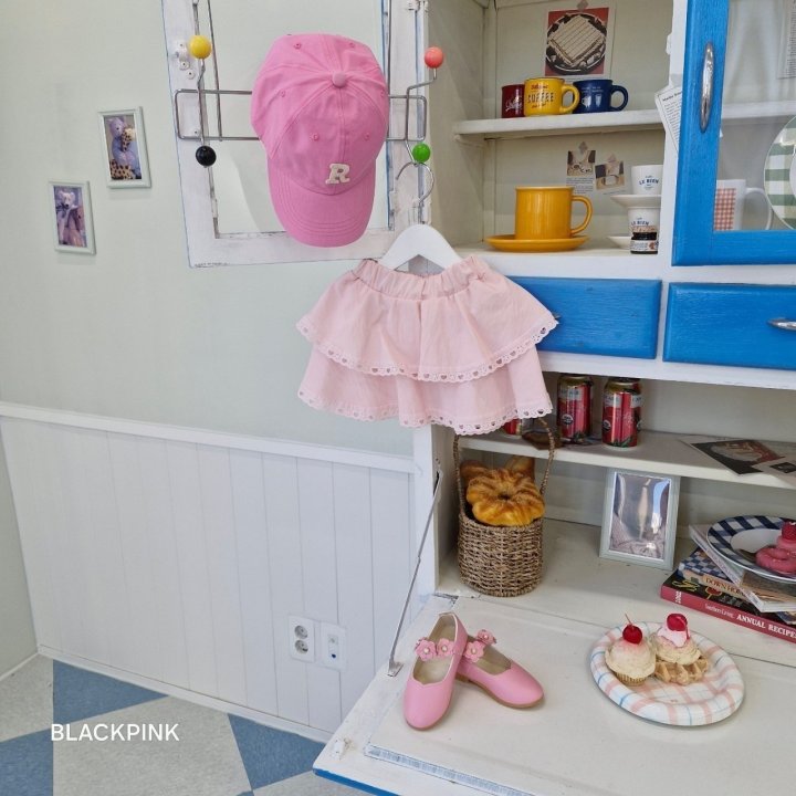 Black Pink - Korean Children Fashion - #kidsshorts - Heart Lace Skirt - 9