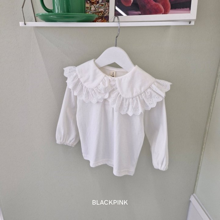 Black Pink - Korean Children Fashion - #fashionkids - Spring Big Collar Tee - 4