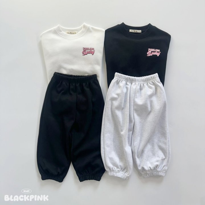 Black Pink - Korean Children Fashion - #kidsshorts - LUCKY Sweatshirt - 6