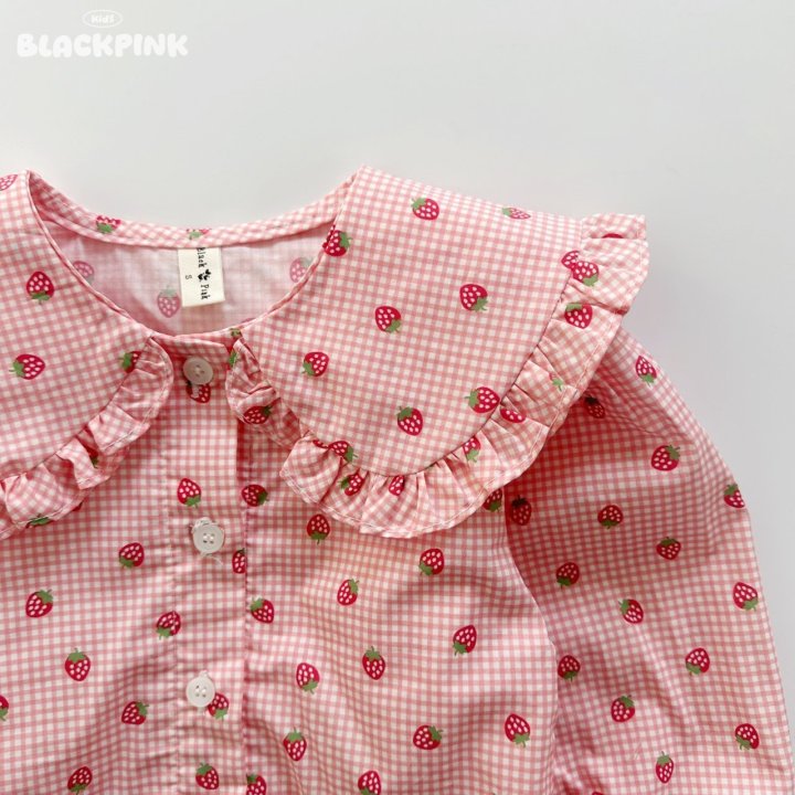 Black Pink - Korean Children Fashion - #kidsstore - Strawberry Jam Set-Up - 8
