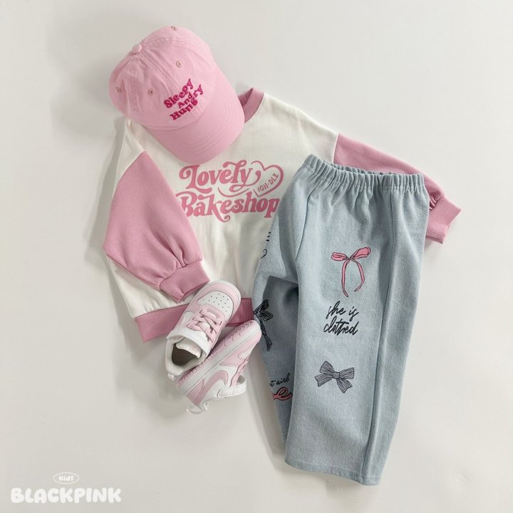 Black Pink - Korean Children Fashion - #kidsstore - Ribbon Denim Pants - 7