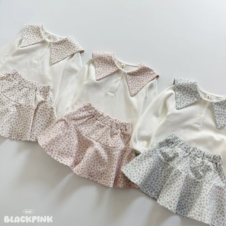 Black Pink - Korean Children Fashion - #kidsstore - Mini Floral Twill Set-Up