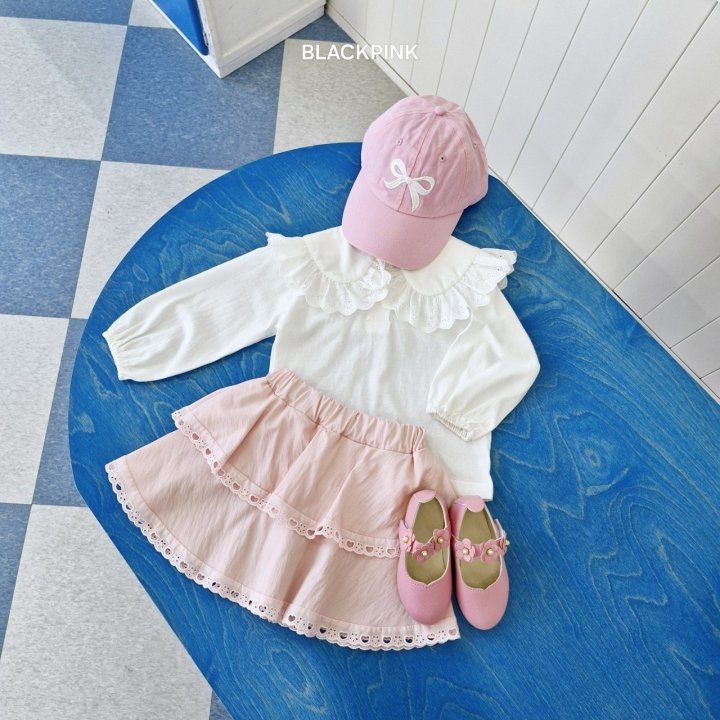 Black Pink - Korean Children Fashion - #kidsstore - Heart Lace Skirt - 10