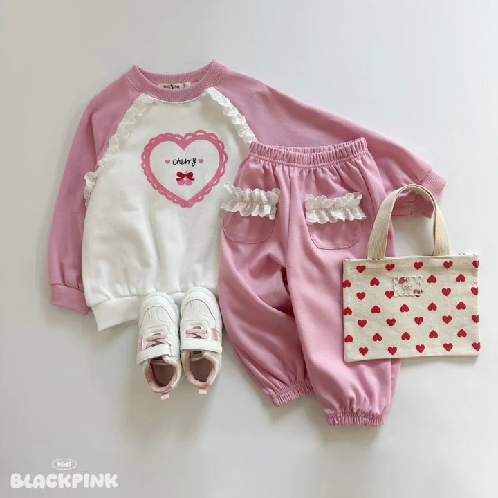 Black Pink - Korean Children Fashion - #kidzfashiontrend - Pocket Lace Jogger Pants - 8