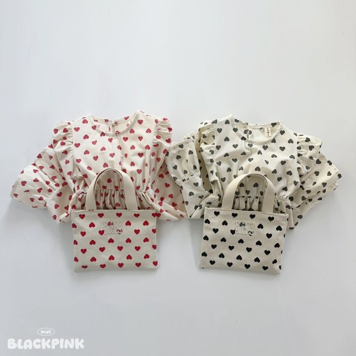 Black Pink - Korean Children Fashion - #kidzfashiontrend - Heart One-piece - 5