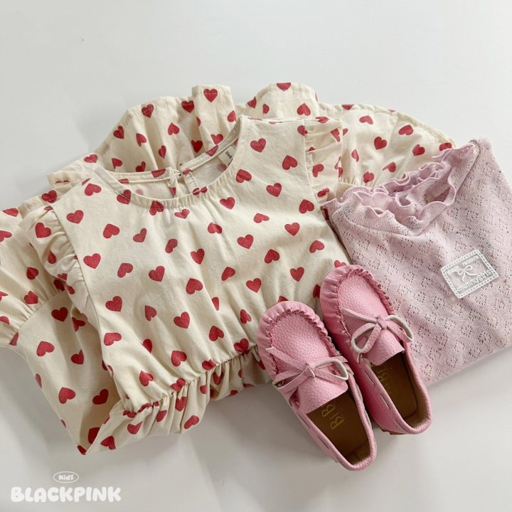 Black Pink - Korean Children Fashion - #littlefashionista - Heart One-piece - 7