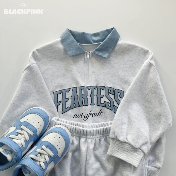 Black Pink - Korean Children Fashion - #littlefashionista - Denim Collar Half Zip - 5