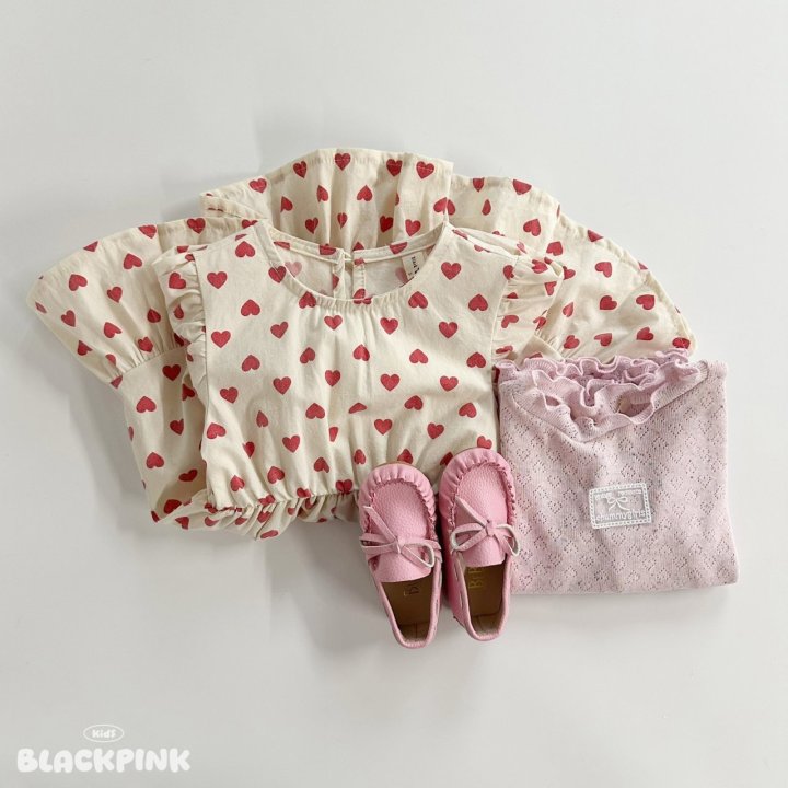 Black Pink - Korean Children Fashion - #magicofchildhood - Heart One-piece - 8